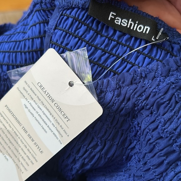 NWT Gorgeous Royal Blue Lace Floral Overlay Maxi Dress Size Large - Picture 12 of 15